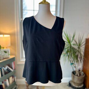 Cabi Black Starlet Shell Peplum Sleeveless Top Size L
